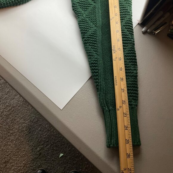 VTG Rebecca Thomas Small-Med Chunky Green Fisherman Cable Knit Sweater Old Money - Picture 5 of 8